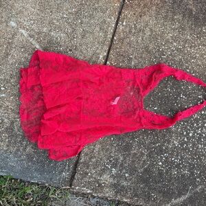 Vintage Victoria's Secret Red Lace Chemise